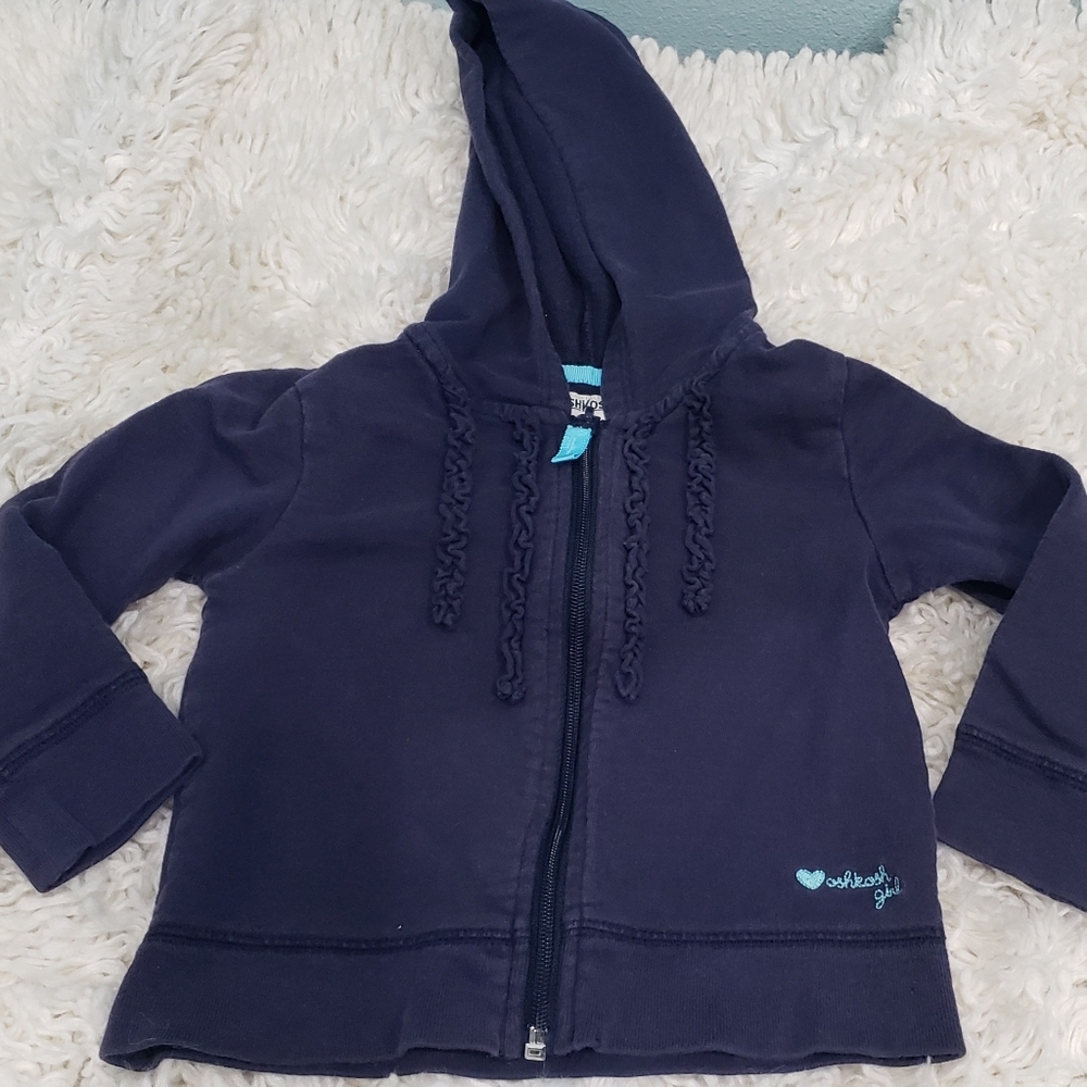 *Osh Kosh Girl's Zipup Hoodie Seatshirt, 2T*